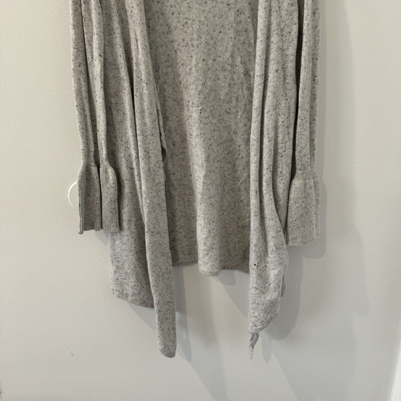 Anthropologie Moth Small Wool Cashmere Speckled Gray Cardigan Duster Bell Sleeve - Picture 4 of 6